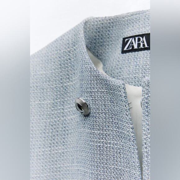 Zara TEXTURED BLAZER Size Large - Picture 6 of 13